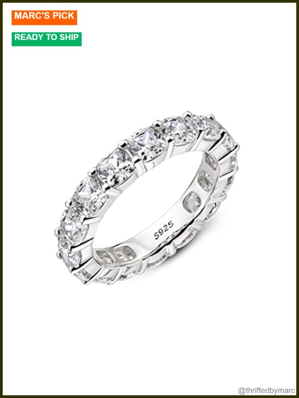 Eternity Ring 925 Sterling Silver Engagement Promise Wedding Band